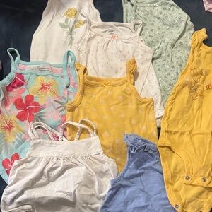 Lot / Bundle of 18m girl tank style onesies and tanks